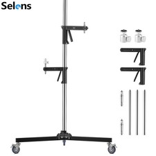 Selens 8ft Wheeled Heavy Duty Light Stand Tripod Studio Pistol Grip Photography