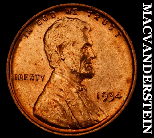 1934 Lincoln Wheat Cent- Choice Gem Brilliant Uncirculated Luster #i9737