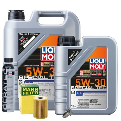 Motoröl 5W30 LIQUI MOLY 6L+MANN Ölfilter+Cera Tec+Ölablassschraube