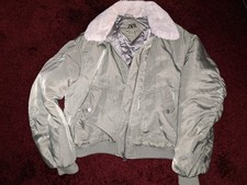 Zara Girls Bomber Jacket Olive Green Size 13-14