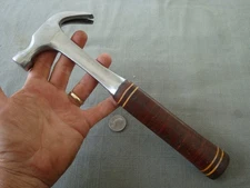Vintage Estwing 12 oz. Head  Stacked Leather Handle Curve Claw Hammer