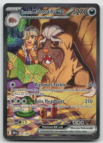 Pokemon Arven's Mabosstiff ex Holo SIR SV10: Destined Rivals 235/182