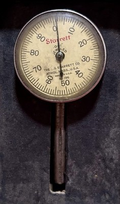 Vintage Starrett Dial Test Indicator No 196B W/ Original Box, Excellent Cond