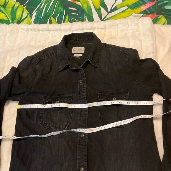 Universal Thread S Labette Black Button Down Raw … - image 5