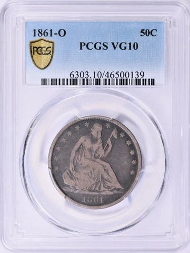 1861-O Seated Liberty Half Dollar PCGS VG-10