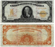 1907 $10 GOLD CERTIFICATE  Fr. 1172 HILLEGAS
