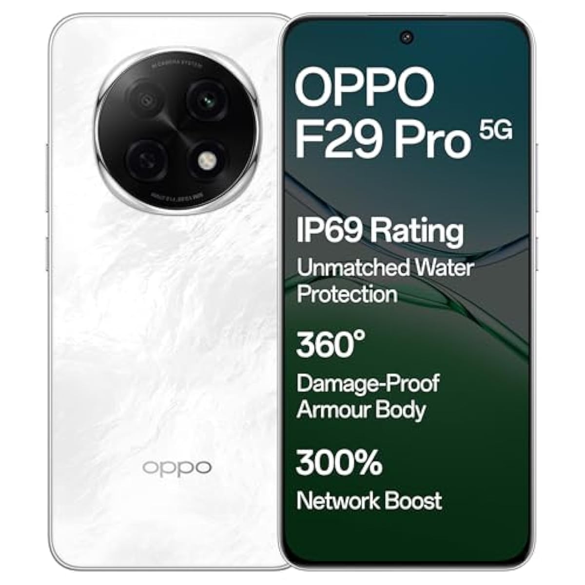 OPPO F29 Pro 5G (Marble White, 8GB RAM, 256GB Storage) with No 