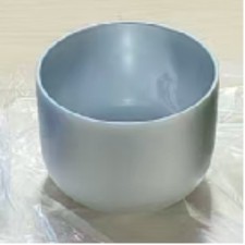 8" F 432hz Silver Frosted Quartz Crystal Singing Bowl Heart Chakra Sound Healing