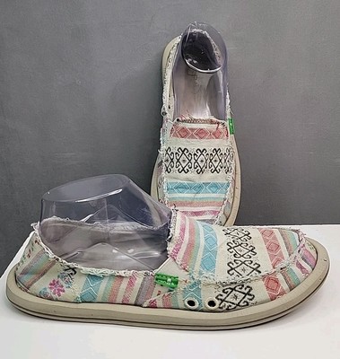 Sanuk Women's DONNA Blanket Casual Sidewalk Surfers Loafers Size 8 SWF1002, GUC!
