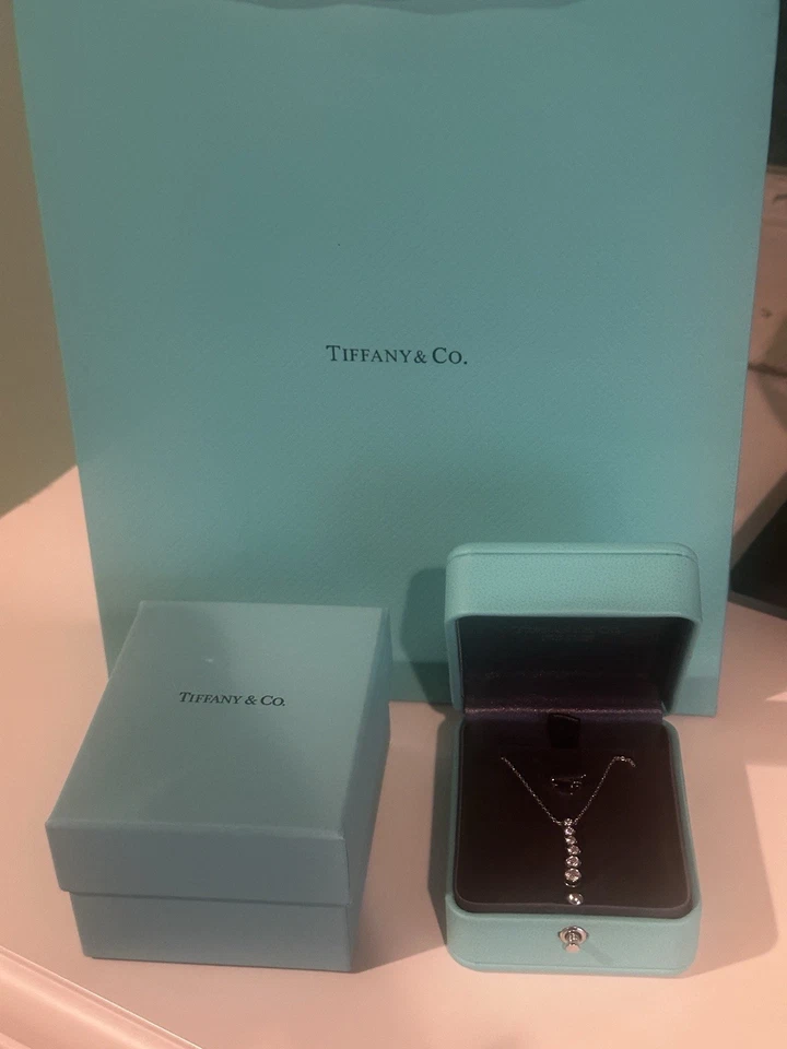 Collar colgante de diamantes Tiffany & Co. JAZZ platino bisel graduado de 0,67 ctw Foto 4 de 4