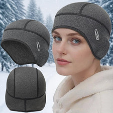 Winter Fleece Beanie Warm Skull Cap Windproof Glasses Holes Hat for Men Women