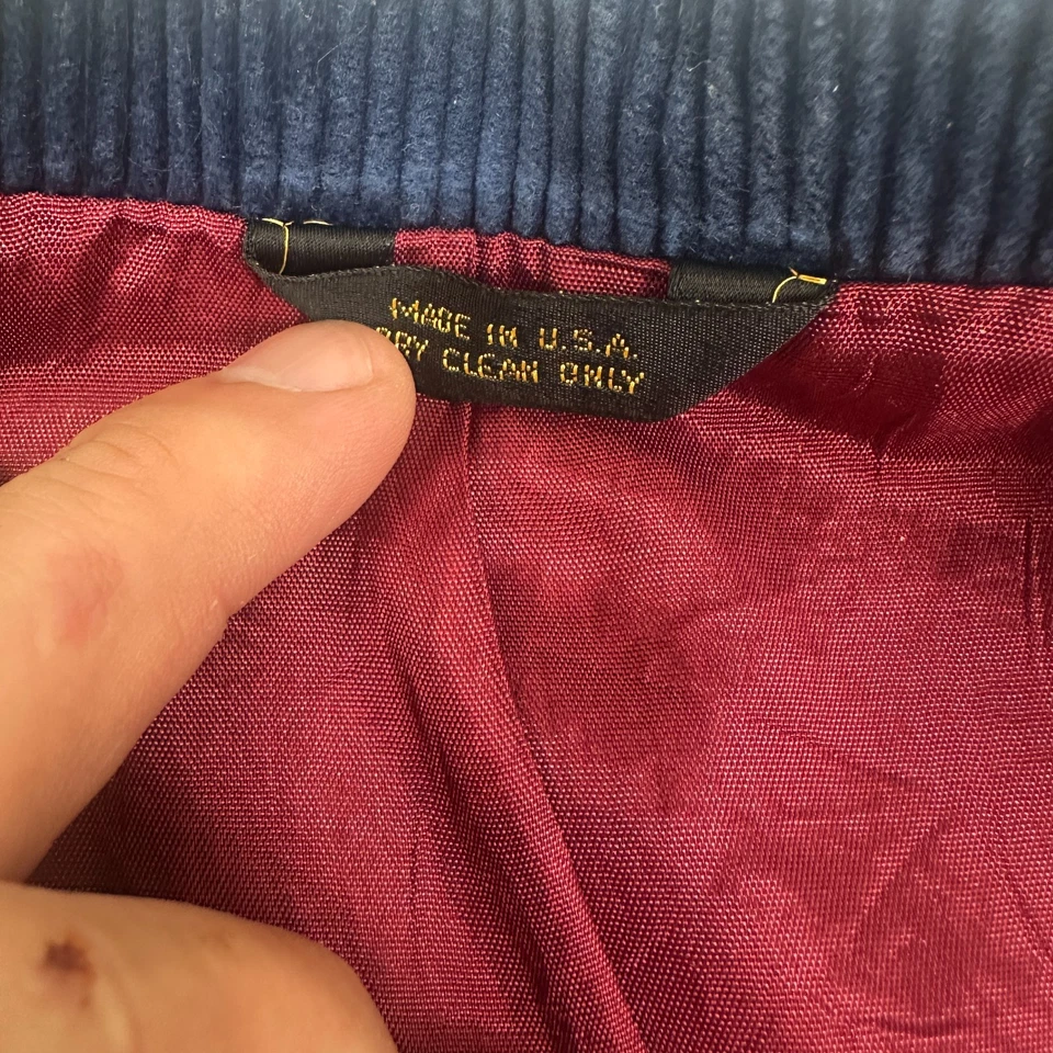 Винтажный Michael James Blazer куртка для мальчиков 5R синий вельвет с подкладкой насечки лацкан - Изображение 3 из 4