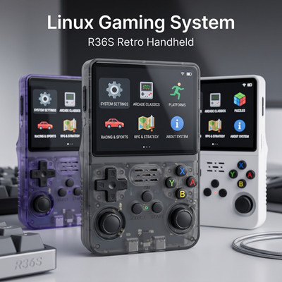 R36S Retro Handheld Video Game Console Linux System 3.5 Inch IPS Screen R35s Pro