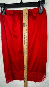 Vtg  Vanity Fair Red Lace Camisole Tank Slip Skirt Set Lingerie Sz Small/34-40