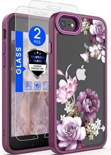 iPhone SE 2022/2020 Case, iPhone 8/7 Case, Slim Flower Phone Protective Cover