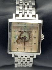 Orologio Burberry BU2014 Donna Quadrato Acciaio Inox Quarzo 24mm Nova Check