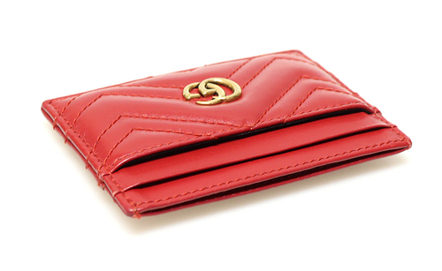 Gucci Rotes Matelassé Chevron Leder GG Marmont Kartenetui 443127 61336397 - Bild 5 von 8