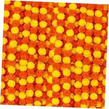 5 Pcs- 5 Feet Long Marigold Garland Bulk Indian/American Dark Orange  Yellow