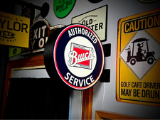 Buick Service Led Lightbox Sign 3d Printed Round Wall Mount Man Cave