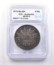 1876 Mo BH Mexico 8 Reales KM#377.10 Chops Authentic ICG Beautiful Tone *4995