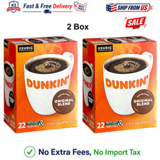 2 Box Dunkin' Original Blend, Medium Roast Coffee, Keurig K-Cup Pods - 44count