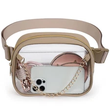 TINYAT Clear Fanny Pack Stadium Approved Clear Belt Bag for Women See Through...