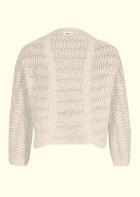Bolero in Häkel-Optik halbarm Gr. 48/50 Weiß Damen Strick-Jacke Neu