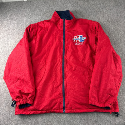Super Bowl XL Wendejacke Herren Large rot weiß blau NFL Detroit Football 06
