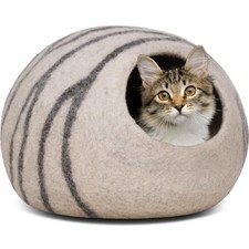 Cat Cave   Premium Felt Cat Bed for Indoor Cats, Handmade 100 Merino Wool, Ca...