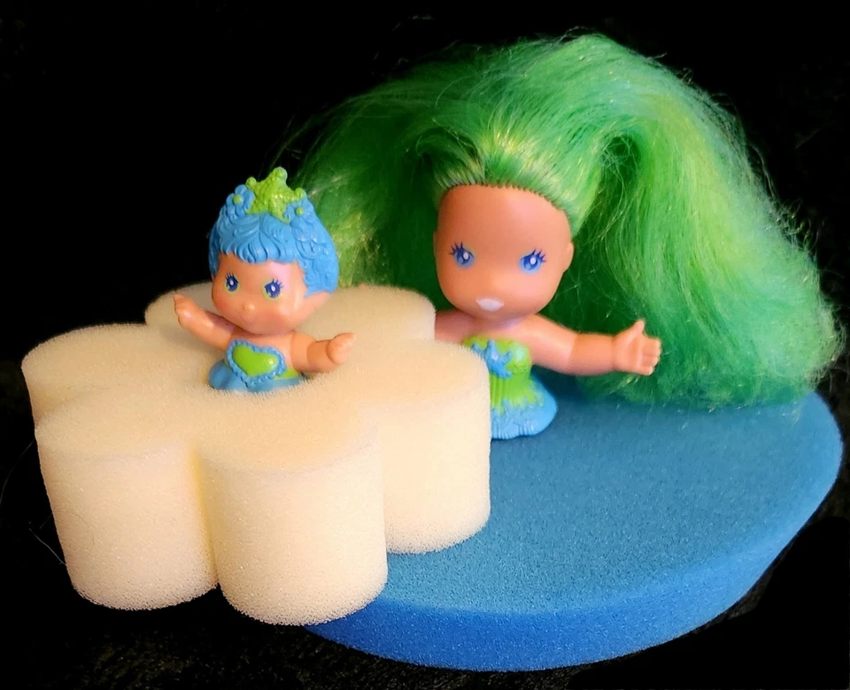 RARE! Vtg 1984 Kenner Sea Wees Bubble Ballet Mermaid Taffeta Baby Whirl Sponges  - Image 3 of 4