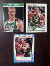 (3) Celtics Larry Bird 1990 CollectaBook 91-92 Hoops 89-90 Fleer AllStar Sticker