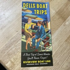 1950s Wisconsin Dells Boat Trips Pamphlet Booklet Vintage Travel Brochure