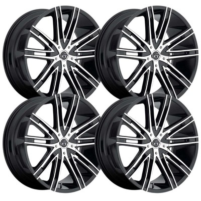 (Set-4) VCT V28 20x8.5 5x110/5x114.3 40mm Black Machined wheels rims 20 Inch