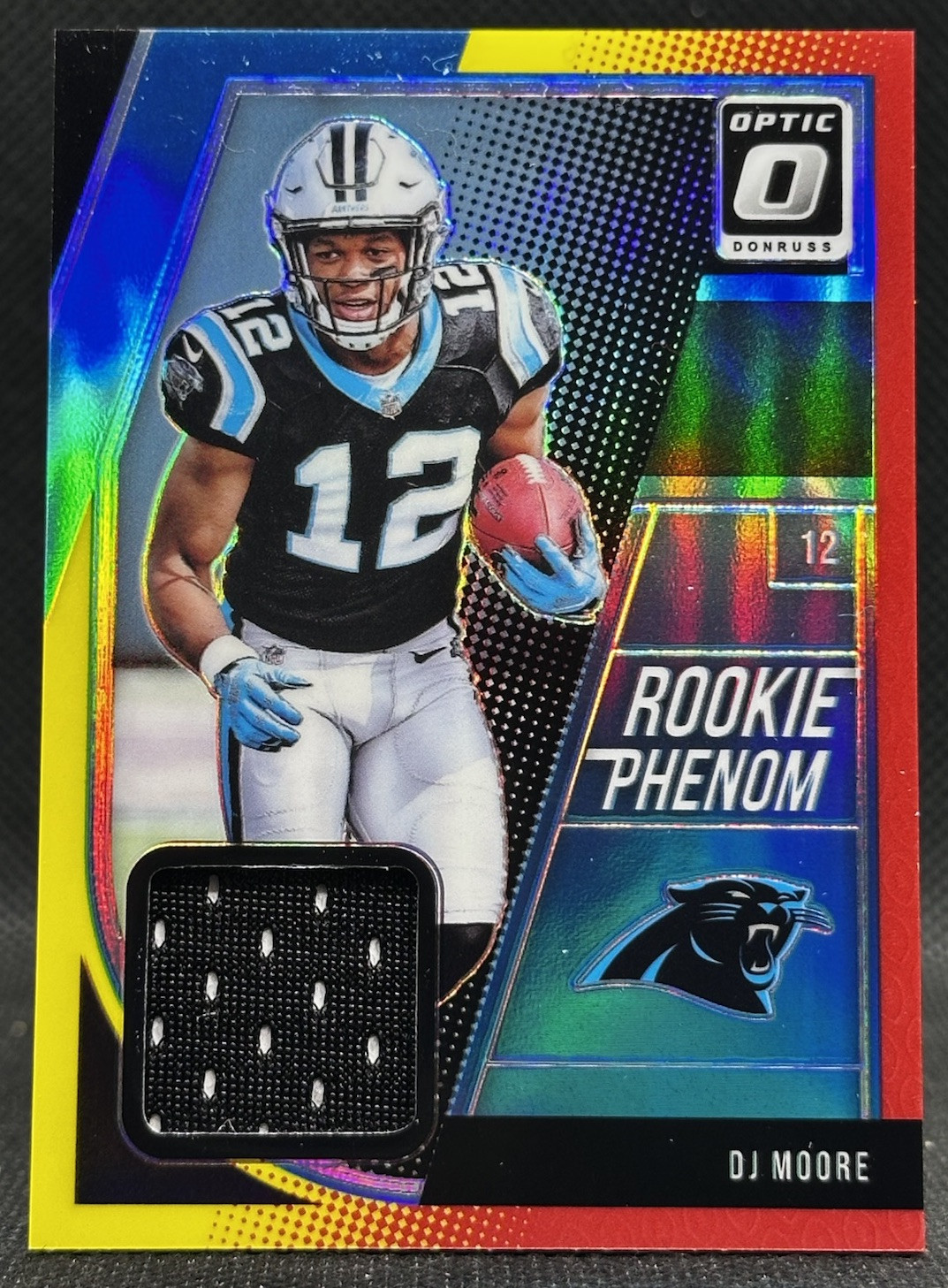 2018 Panini Donruss Optic Football DJ Moore Rookie Phenom Red And Yellow Jersey
