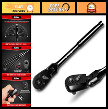 38 Drive Flex-head Ratchet Wrench 90-tooth Quick Release Reversible Chrome