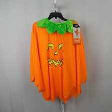 Adult Blacklight Responsive Pumpkin Poncho Halloween Costume Kit One Size 5415