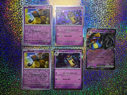 Pokemon TCG: Double Rare 076/182 Cofagrigus ex; Rare Holo 083/191 Cofagrigus