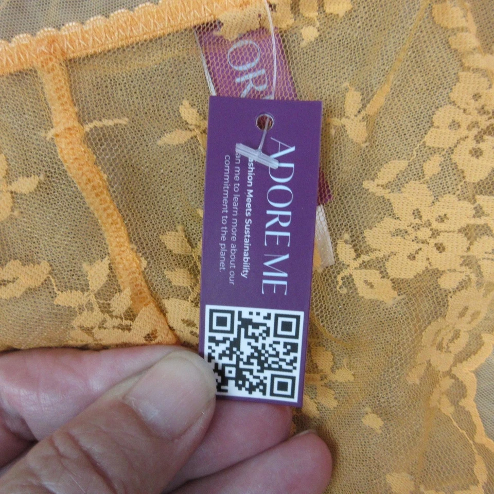 Bragas Adore Me para mujer grandes simuladas naranja encaje malla bikini ropa interior nuevas con etiquetas Foto 3 de 4