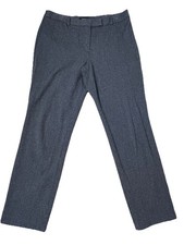 Talbots Women  s 10 High Waist Slim Houndstooth Straight Leg Pants Black Stretch