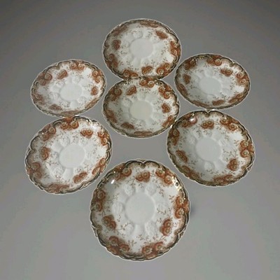 Antike Aynsley Untertassen mit Blumenmuster 7er Set Geschirr
