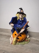 Vintage Witch Sitting on a Pumpkin Halloween Byron Molds 1984 Hobbyist Signed