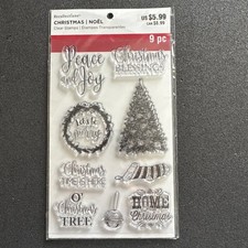 Christmas Sayings Recollections Clear Acrylic Stamp Set 529183 NEW Blessings