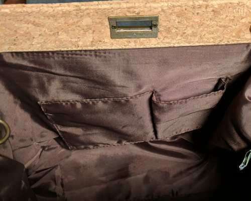 STUNNING BOSHIHO CORK VEGAN LARGE TOP HANDLE SATCHEL W/REMOVABLE CROSSBODY STRAP - Picture 17 of 23