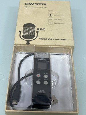 EVISTR 16GB Voice Activated Digital Recorder Tested Working Open Box