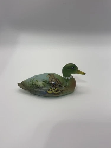 Fenton Glass Jadeite Green Mallard Duck Figurine Ltd Ed #19/38 Barley