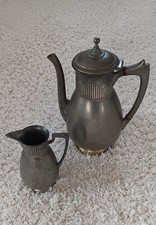 2tlg.Jugendstil Kaffeekanne & Milchkännchen Gerhardi & Co. - Metall, Modell 1888