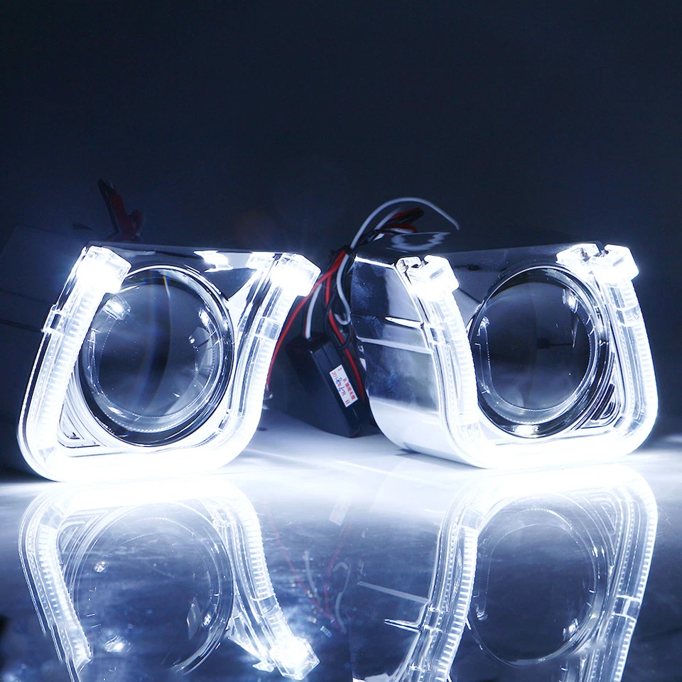 3'' Car Bi-Xenon HID Projector Lens Kit HI/LOW Light with Angel Eye For H1 H4 H7 - Image 4 of 4