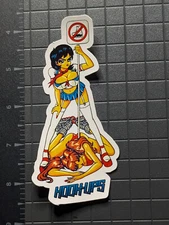 Hook-Ups Sticker Decal - Anime Schoolgirl with "No Smoking" Sign Pin-Up