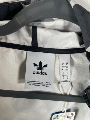 BNWT Adidas Mens Camo WB Hoodie Windbreaker Jacket DH4805 Black Gray Sz Small - Picture 10 of 23