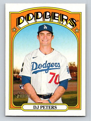 2021 Topps Heritage #532 DJ Peters Los Angeles Dodgers Rookie